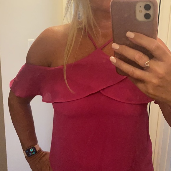 Fuchsia Pink Ruffled Tank - Picture 3 of 4